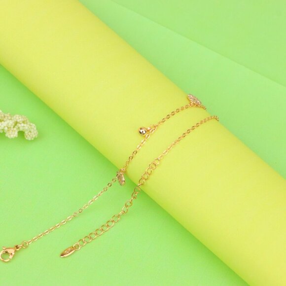 "Rose Gold Anklet with Sparkling Charm – XPAL1178 - Picture 6 of 12